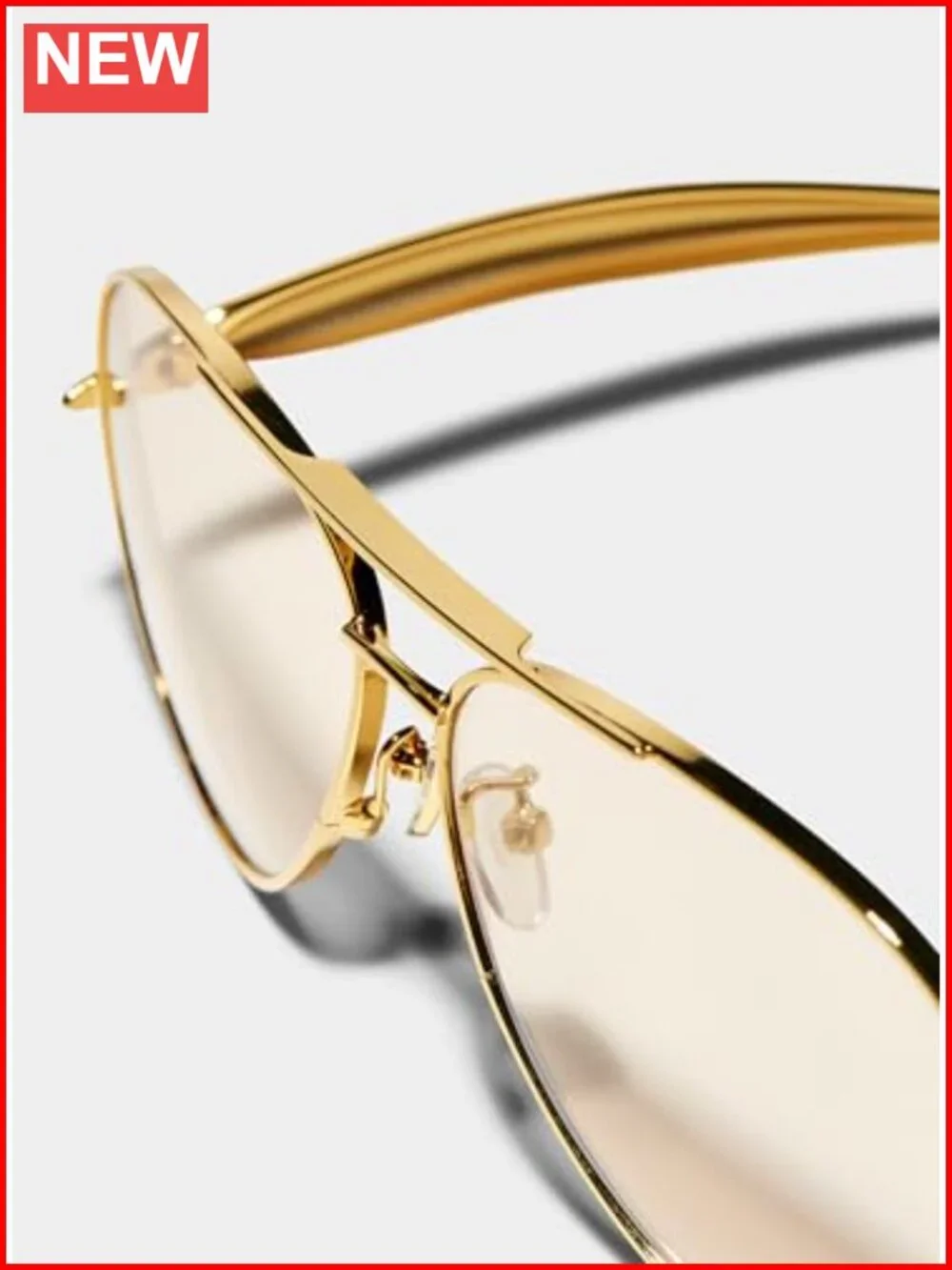 Retro Oversized Aviator Sunglasses, Metal Frame UV Protection